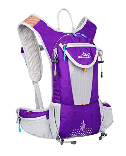 15L Lightweight Waterproof Mountain Biking Cycling Backpack Hydration Packs For Hiking Running Camping (Purple, 15L) - goo.gl/mDirQD