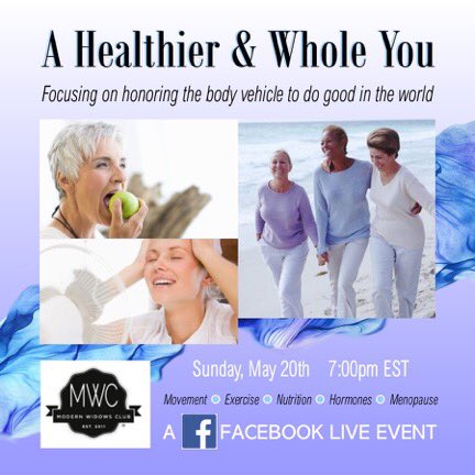 FB LIVE MWC tonight at 7PM EST w/ MWC Founder @CarolynCMoor &amp; Dr. Marissa Magsino talking about #Widow health, stress, adrenal fatigue and how to make healthier choices! Bring ur ??’s @ModernWidowClub #modernwidowsclub #may #topicofthemonth #FBlive #funtionalmedicine