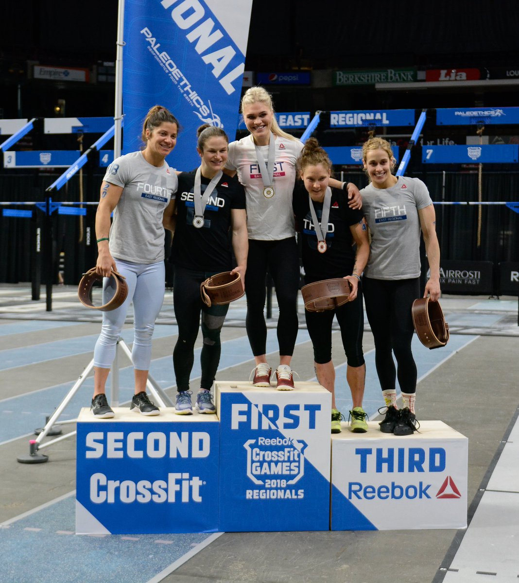 East Regional Women’s Podium:
1. <a href="/katrintanja/">Katrín Davíðsdóttir</a> 🇮🇸
2. <a href="/KariPearce_/">Kari Pearce</a> 🇺🇸
3. <a href="/caroreason/">Carol-Ann Reason-T</a> 🇨🇦
4. <a href="/CVCrossfit/">Danielle Horan</a> 🇺🇸
5. Chloe Gauvin-David🇨🇦
#EastRegional #GamesBound