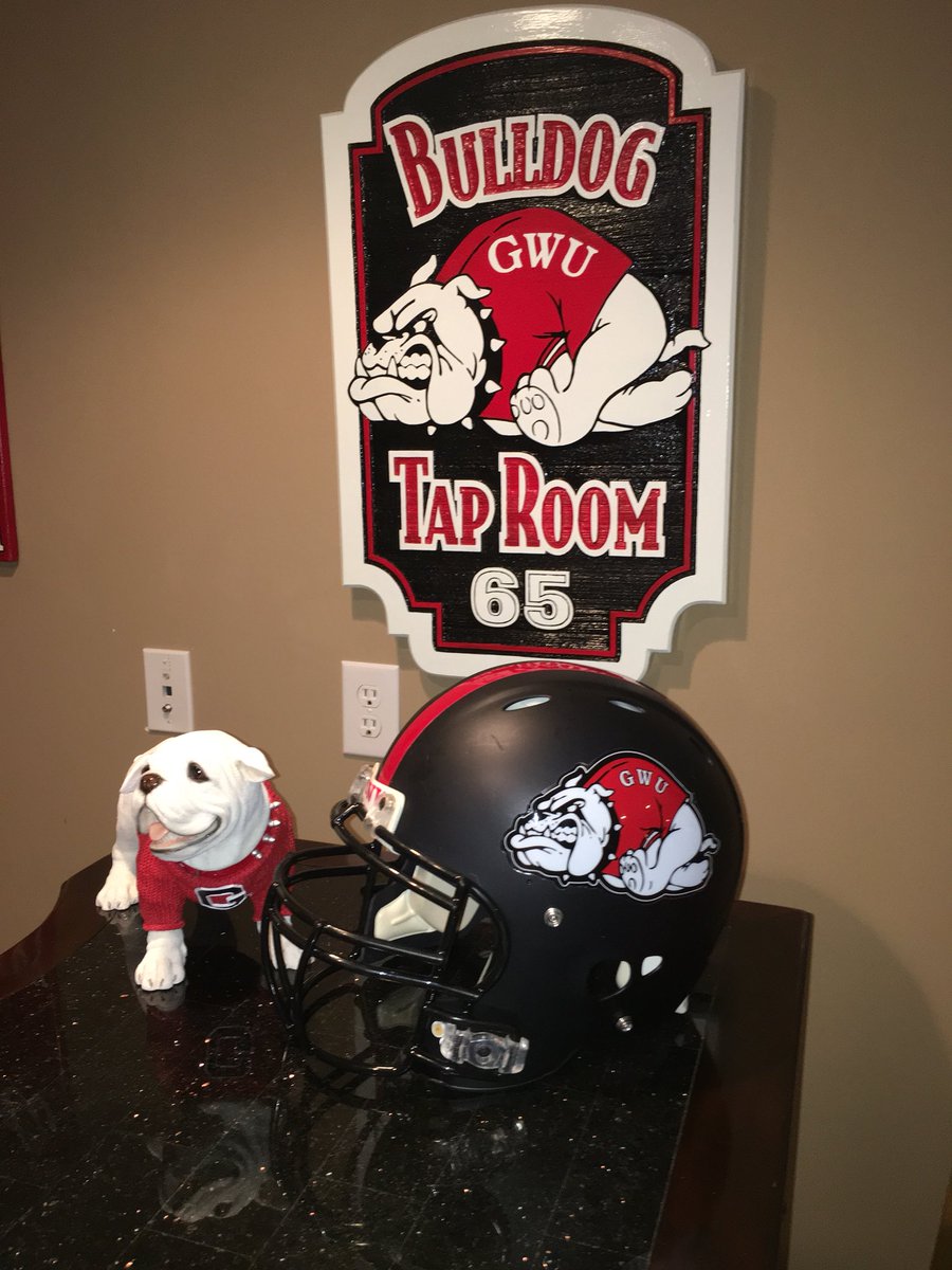 65_AWood's tweet image. New addition to the Tap Room #GWU #bulldogs #ridell