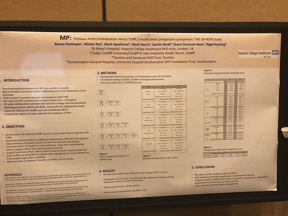 Dr_KevinZorn's tweet photo. Thank you for some objective honest data for #PAE #BPH outcomes #AUA18. Impressive 20% surgical reoperation rate. No stated cost, time on fluoro table/radiation exposure.... NOT a minimally invasove procedure!! @VMisrai @DrDeanElterman @BPeyronnet @BenjaminPradere @RRGonzalezMD https://t.co/GxvjI3ObPn