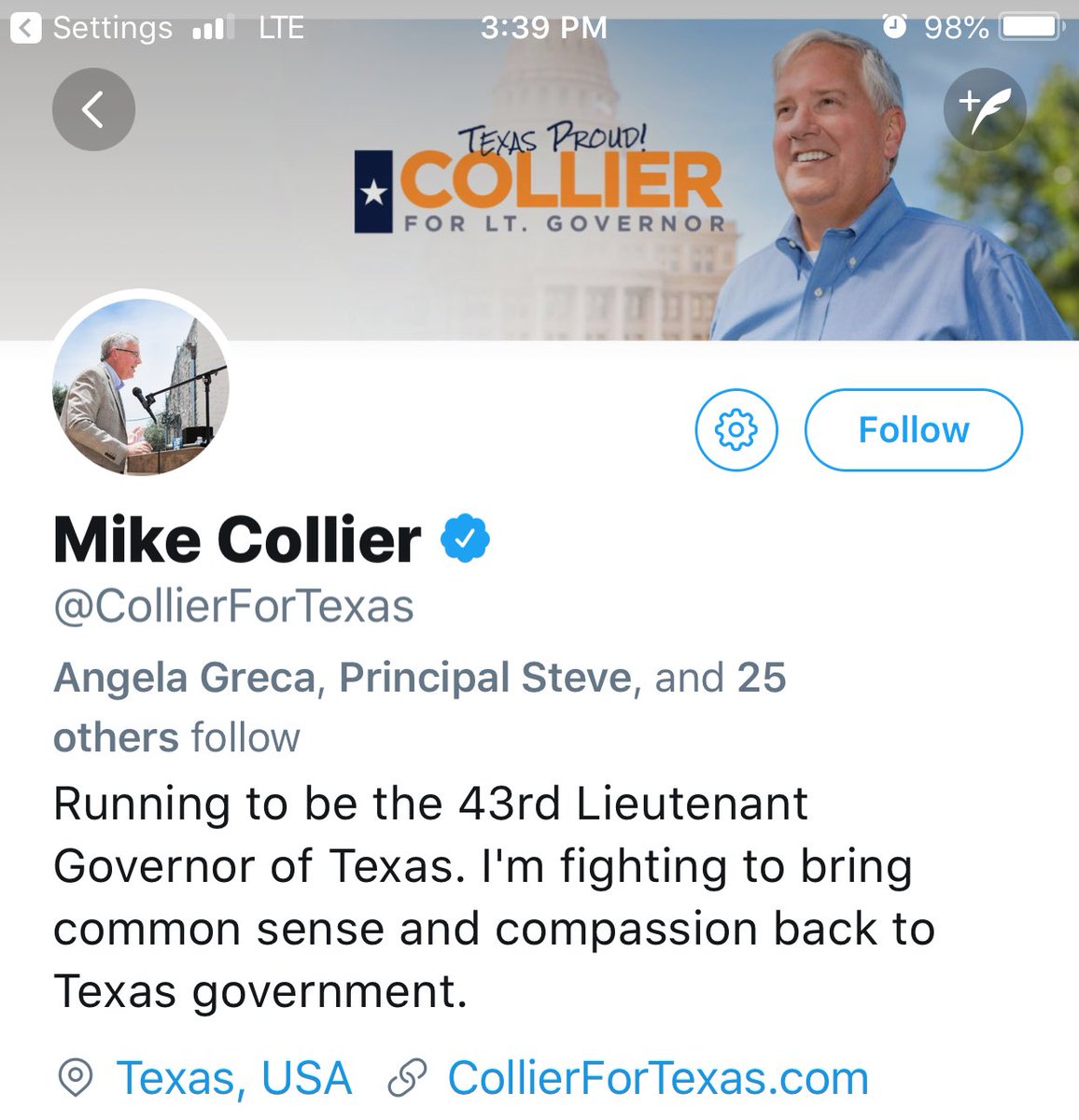 Cascade__Gov's tweet photo. All Texans, especially Texas Educators need to come together and vote for Mike Collier for Lt. Governor. #GetDanOut @CollierForTexas https://t.co/nRsGYBmb6g