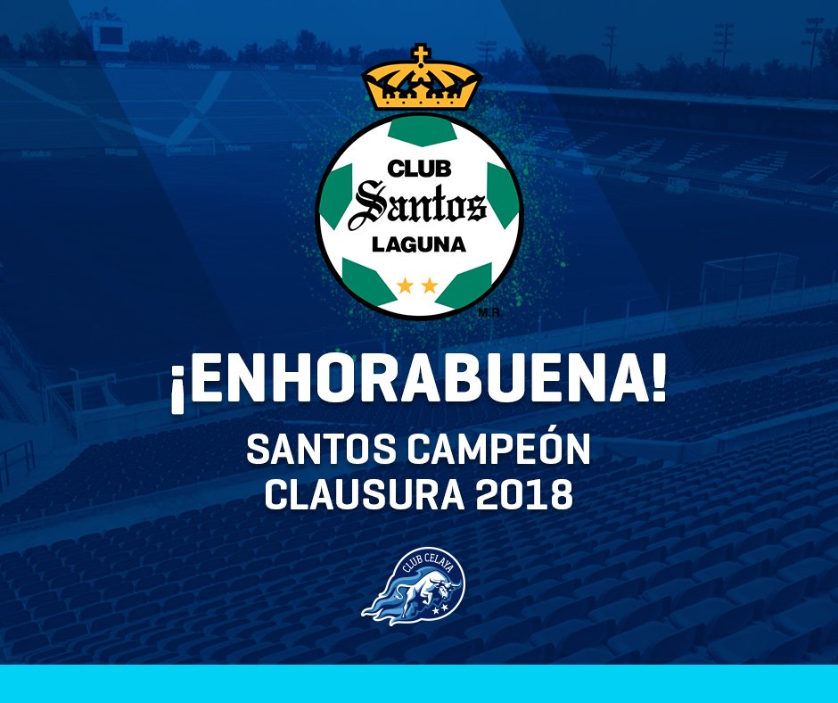 TorosCelayaCD's tweet photo. Felicidades @ClubSantos por su campeonato.
¡Campeones de la @LIGABancomerMX CL18’!
🏆🥇 https://t.co/dWGvFDn9gr
