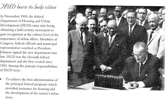 The US Dept of Housing and Urban Development (HUD) was founded as a Cabinet department in 1965, as part of the "Great Society" program of President Lyndon Johnson, to develop and execute policies on housing and metropolises.  #DemHistory  #ForAll