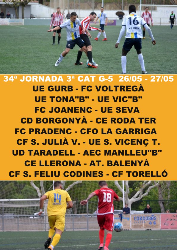 BucetaFidel's tweet photo. #3cat5 J.33 #Futbolcat
El @FCJoanenc1923 guanya el duel entre els dos primers classificats al camp d'un @cerodadeter que ja pensa amb la festa de #Promoascens a #2cat
El @FCPRADENC suma el seu 12/12 de les darreres 4 jornades i posa més pressió a la @ueseva1973 @regionalfutbol https://t.co/6l3HYnH94p