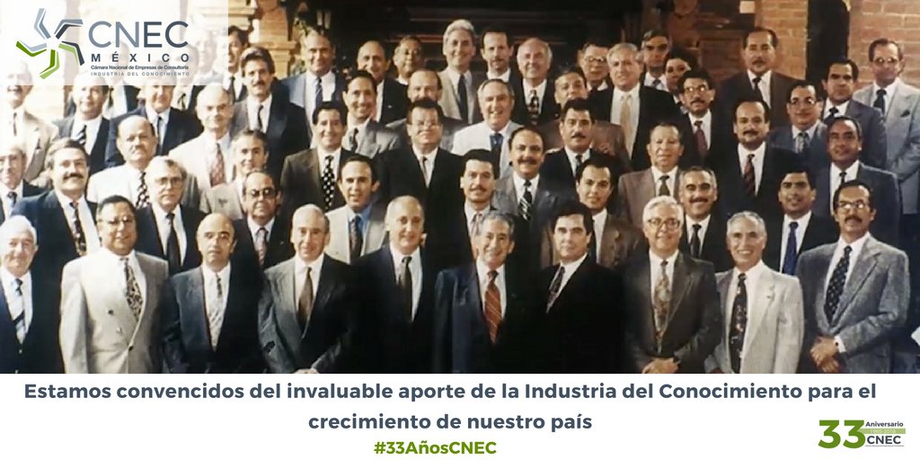 #33AñosCNEC El grupo que fundó la Cámara Nacional de Empresas de Consultoría en 1985 principalmente estaba conformado por ingenieros. Ahora, la <a href="/CNEC_Mexico/">CNEC</a> está abierta a otras disciplinas y especialidades