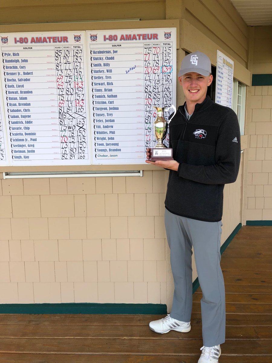 Big congrats to SR. Will Starkey on winning the I-80 Amateur in Chicago this weekend!! Shot 70-69 and won a playoff for the title! Congrats Will! #siuegolf