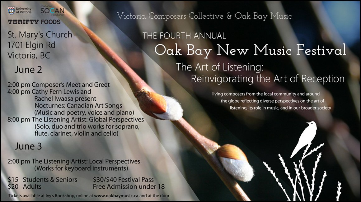 OakBayMusic's tweet photo. Our #OakBay New Music Festival is on June 2 and 3. We will be presenting three inspiring concerts performed by local and visiting musicians. For more info and to buy tickets: https://t.co/BZe0YqJwoM https://t.co/jfx3cVqezb