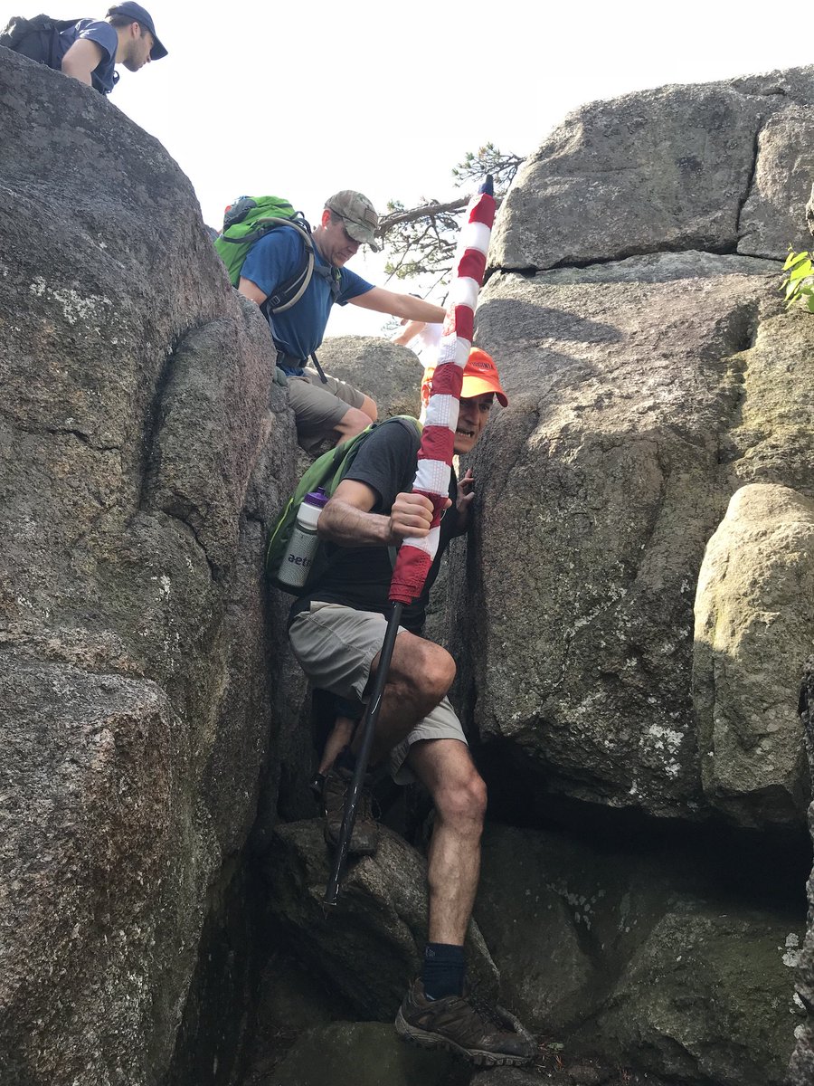 f3_ivy's tweet photo. F3 Charlottesville one year anniversary!  10 PAX tackle Old Rag which includes rucking 256 oz. of beer + one shovel flag.  Everyone survives.  Awesome way to close the year #f3nation #CSAUP https://t.co/ONrpAYt8cp https://t.co/HMk67Ydp0a