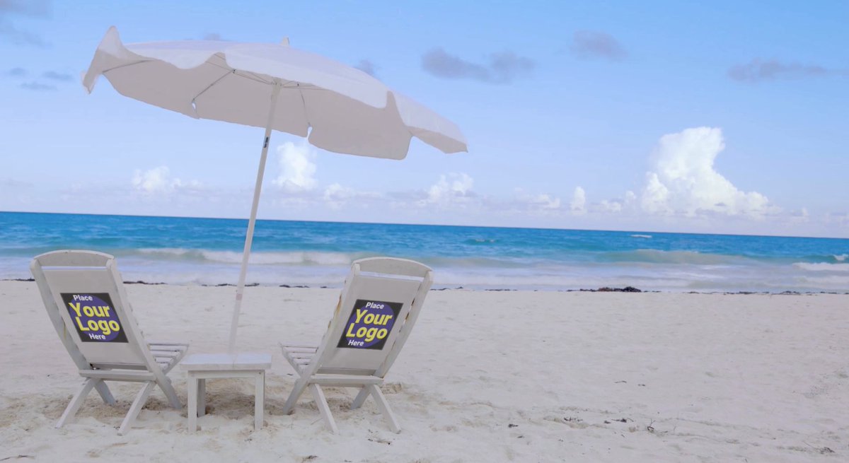 ChipEarles's tweet image. Show Your Business Logo on Beach Chairs in A Live Video Commercial Beach Video for You