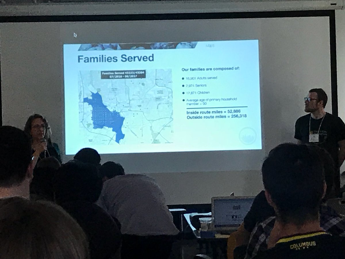 GBHColumbus's tweet photo. Wow - so impressed by @SmartCbus Hackathon. Full Plate, started at the event, helps families in need connect w/inventory at food pantries & hours available. Check out the data available to ANYONE: https://t.co/QjHDoXOGQx #smartcityos #smartcitydata https://t.co/TZW420M5L5