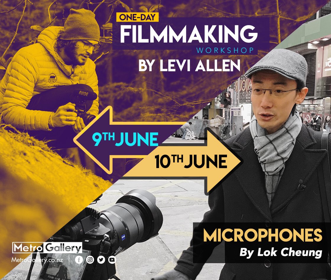 MetroGallerynz's tweet photo. ๐๐ป What a weekend with Levi and Lok at Metro Gallery. Few tickets left. Book now ๐
๐๐ป 9th June - One-day filmmaking workshop by Levi Allen
๐๐ป 10th June - Microphones by Lok Cheung
https://t.co/SHo8wEXvTM ๐Limited spaces.
#leviallen #lokcheung #metrogallerynz #nz https://t.co/kGKGFN3E55