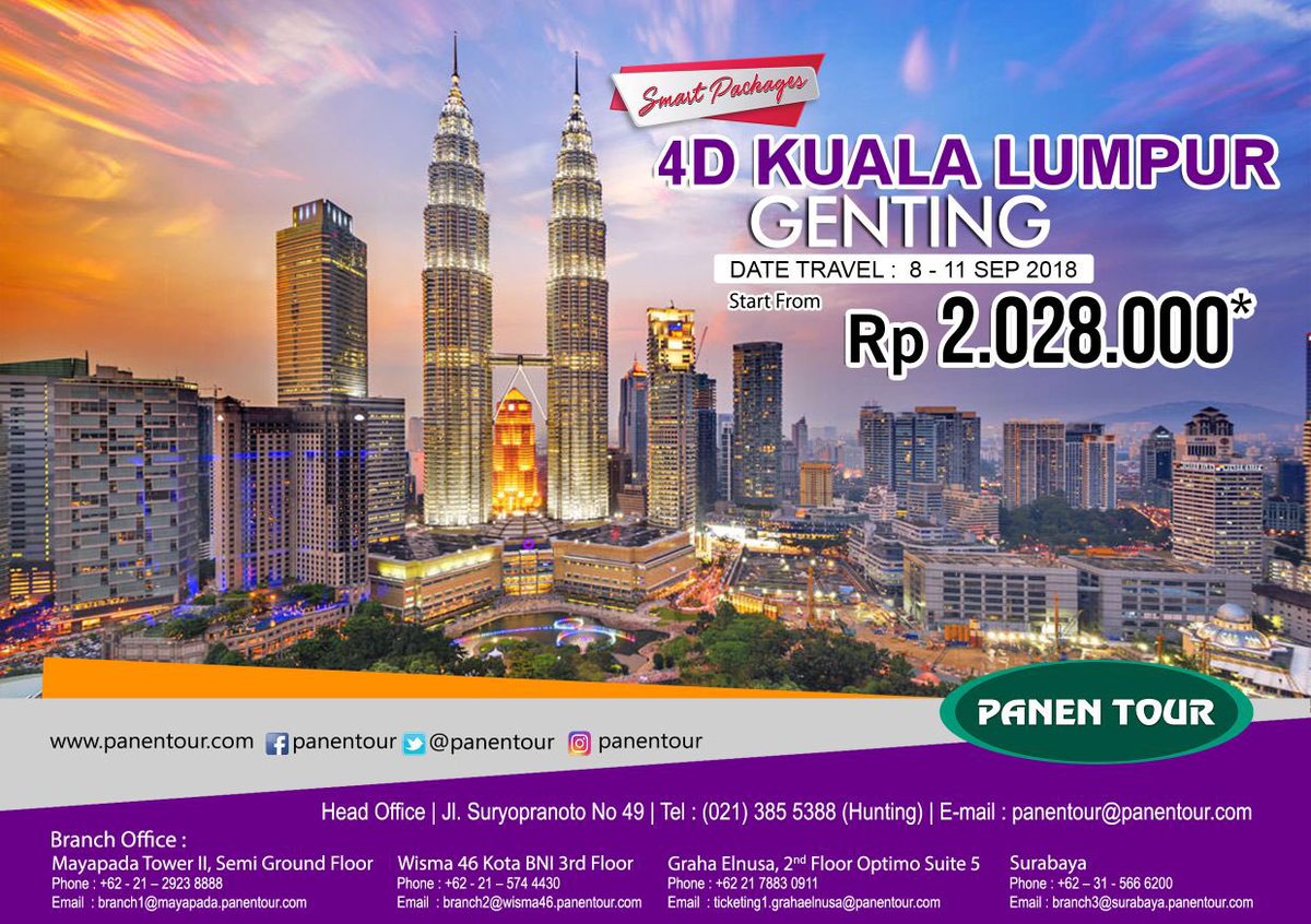 PanenTour's tweet photo. Another option!! Siap2 buat Harpitnas September nanti dengan #harpitnasdeals dari #panentour ...
Yuk, call now 021-3855388 dan cabang cabang kami, kunjungi the New GENTING!! 
#bestdealeverpanentour #bestbuyhappyholiday #happyholiday #jalanjalan #jalanjalanmurah #wisatahemat https://t.co/WptQPTG1ay