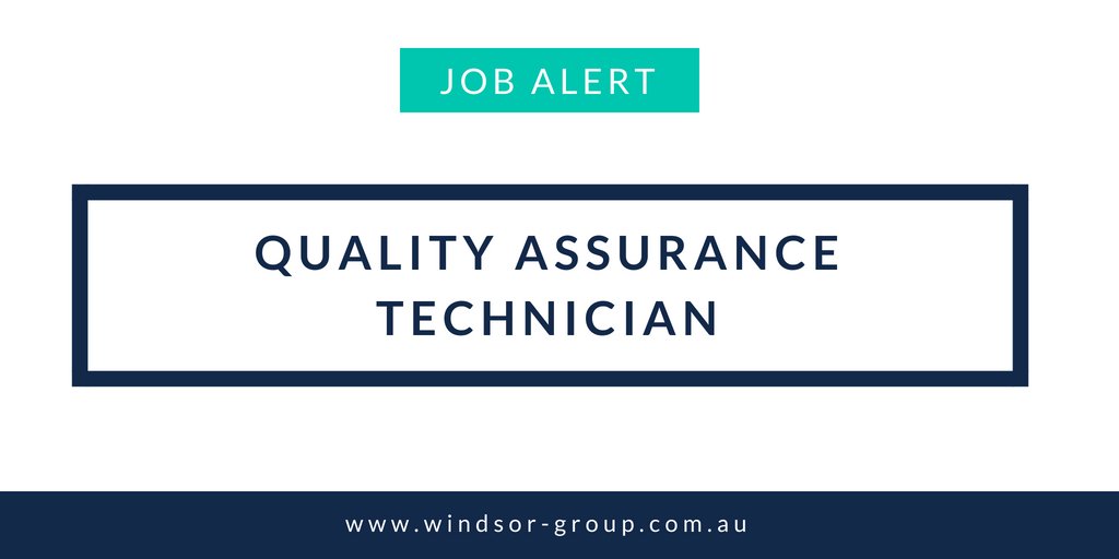 WindsorGroupAus's tweet photo. We are looking for a Quality Assurance Technician for this temp role, which has the possibility to be made permanent. 

For more information about this role, visit: https://t.co/5tA8WFt2uj https://t.co/3aSeDTOFtE