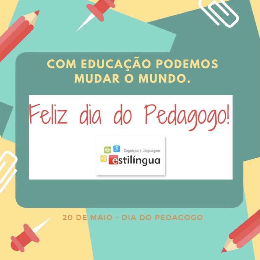 estilingua's tweet photo. Parabéns à todos os profissionais da Pedagogia! #estilíngua #pedagogia #diadopedagogo #educação #educaçãoinfantil #educaçãomudaomundo https://t.co/1DxuCtTji2