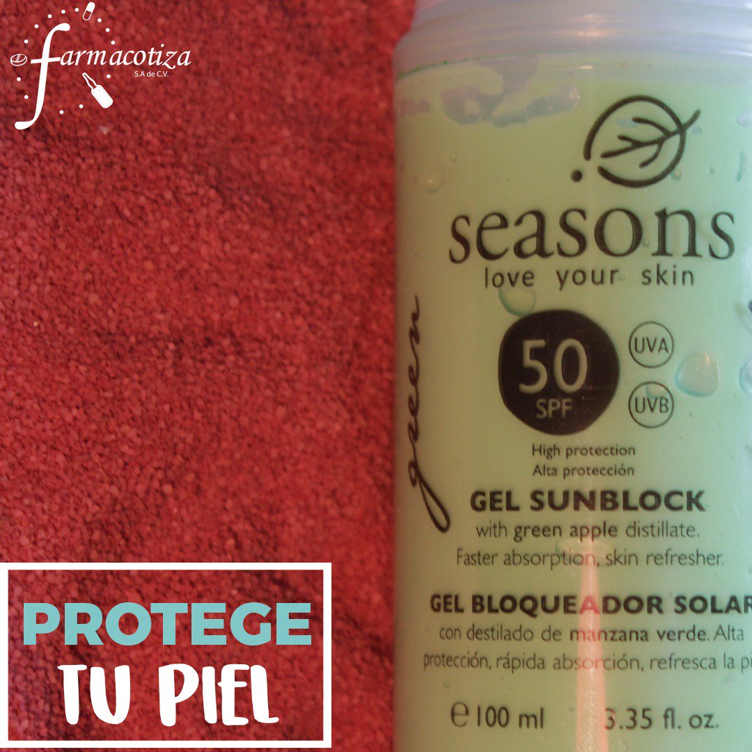 Procura usar bloqueador todos los días para mantener tu piel protegida. 👌🏼🙋🏻‍♀️
Nuestro gel bloqueador #Seasons es la solución para ti. 😎 #Farmacotiza #CuidaDeTi #CuidaTuPiel