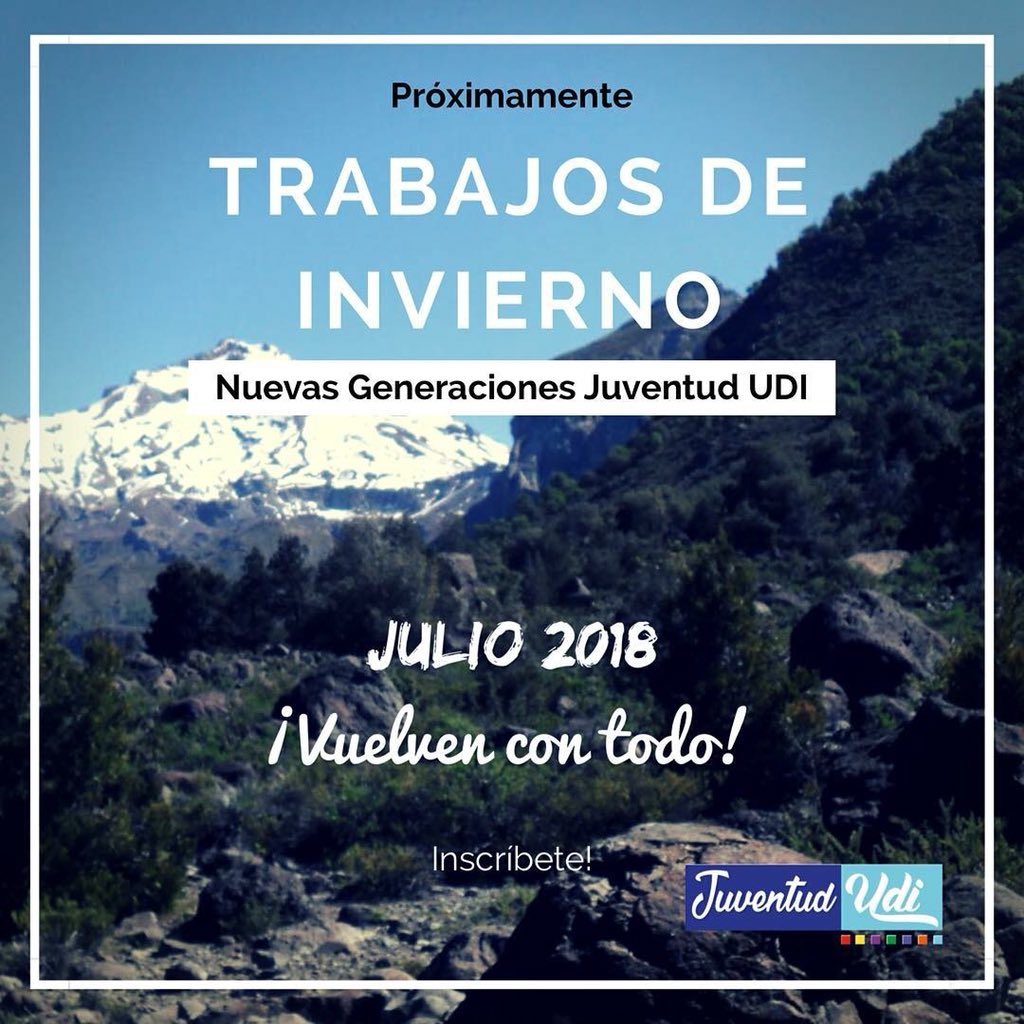 Judi_Quintero's tweet photo. Construcción + Convicción 💪🏻
Se vienen los Trabajos de Invierno de las #NuevasGeneraciones de la UDI 💪🏻 Inscríbete en el siguiente link: https://t.co/d7mTAph7OK . 📝👆🏻 https://t.co/b7cwulUk7m