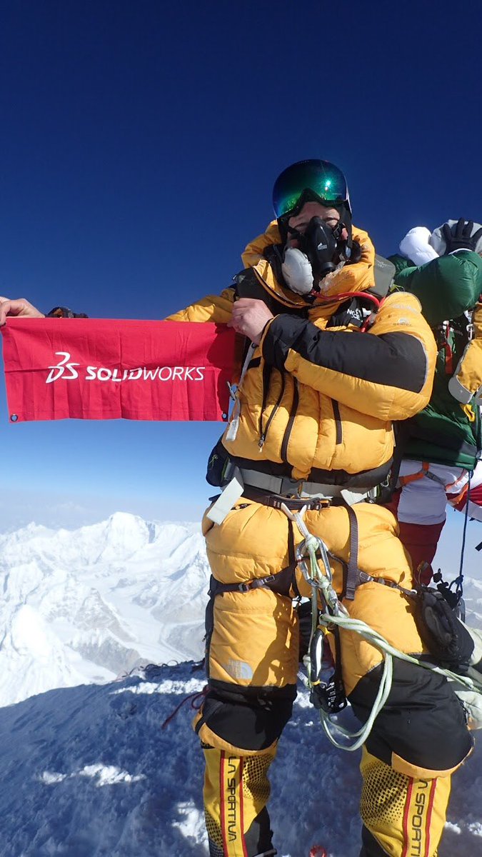 Congratulations Bjorn Lindwall CEO of Solid Engineer.  Bjorn reached the top of Everest on May 16. Thanks for the flag Bjorn #SOLIDWORKSIsEveryWhere indeed!