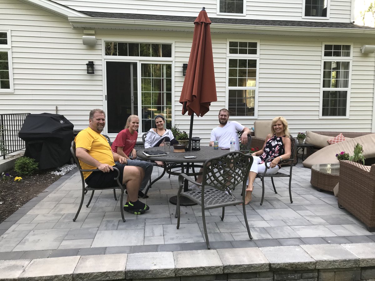 john_mcclintock's tweet photo. Love our new patio on this gorgeous spring day since it stopped raining, enjoying Vince’s pizza! We miss you, Jessica McClintock! I love this family, My Big Why! #YardleyPA #YardleyLMT #buckscountypa #newhouse #blessedbeyondmeasure https://t.co/hRIpw5y0vx