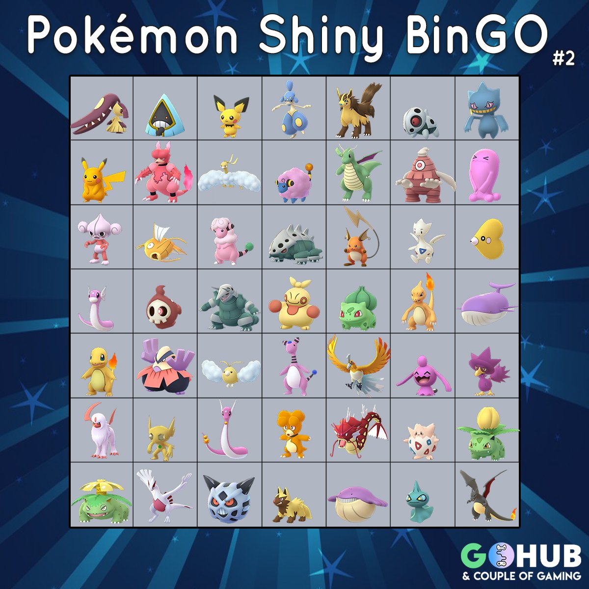 Chart Of Shiny Pokemon