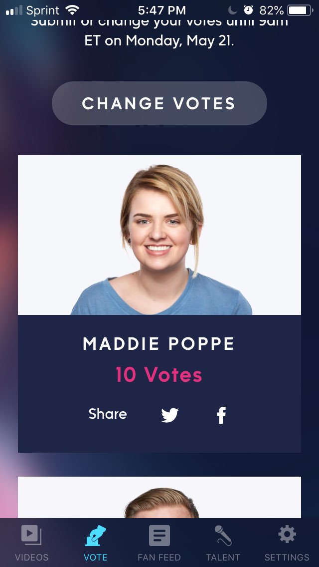 blkeener's tweet photo. Vote for Maddie! #AmericanIdolFinale https://t.co/joeAIXZLxr