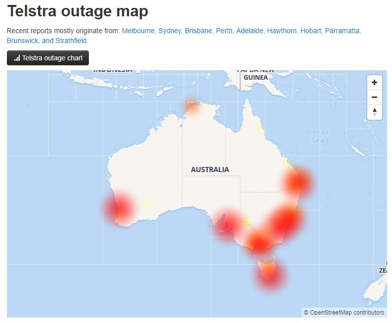 Snoofycat's tweet image. The weather is @Telstra land is bright and sunny.  You can see by the map!