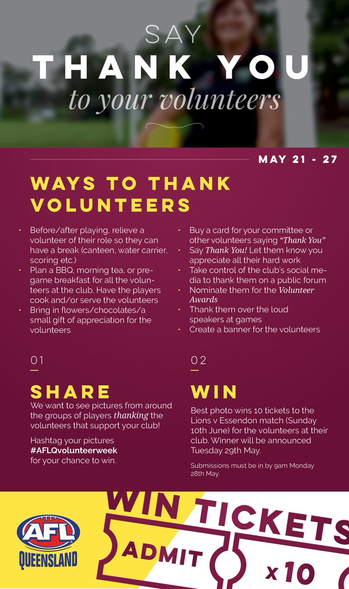 AFLQDD's tweet photo. It is Volunteer Week from May 21-27, there are many different ways to say thank you! #AFLQvolunteerweek https://t.co/wMzFdmnYhu