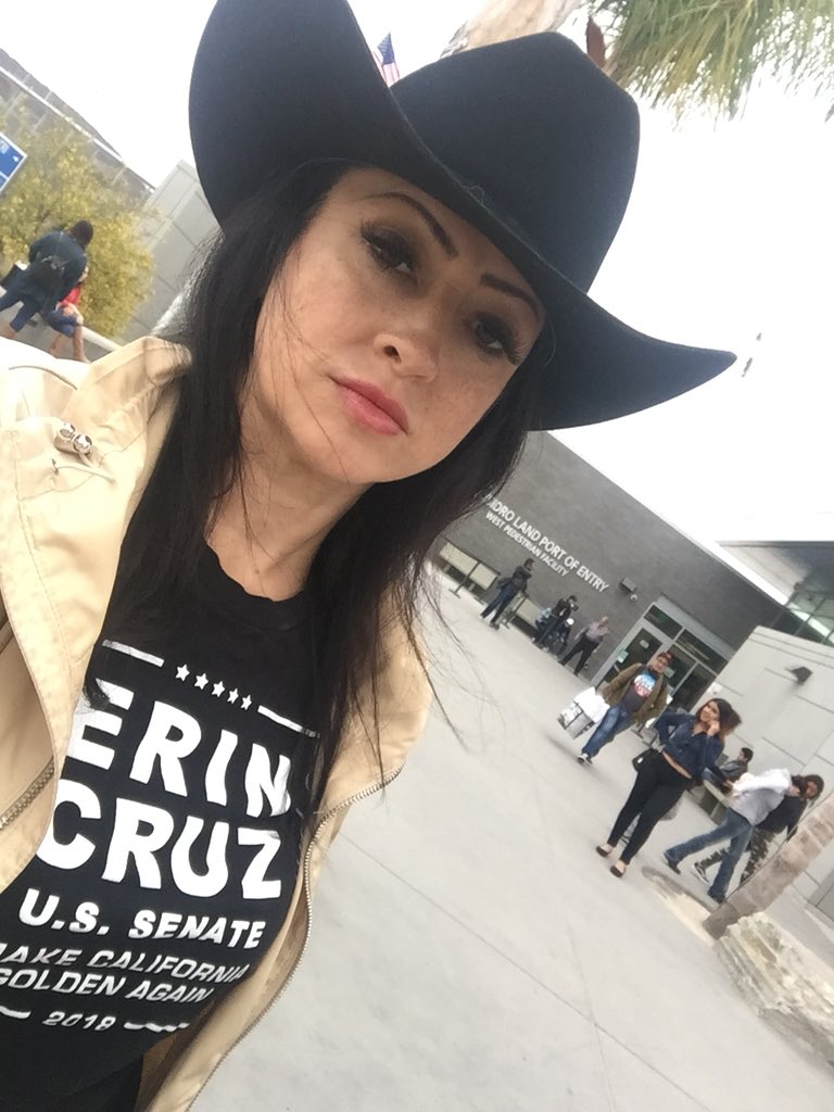 RealErinCruz's tweet photo. We were at the border and received a warm welcome from many ... and then there are those who didnโt quite like us waving Ole Glory. #ThisLandIsOurLand ๐บ๐ธโค๏ธ @KernUnited Donate to my fight to #FireDiFi https://t.co/zhqdD8DlHT https://t.co/sJAStGkQYM