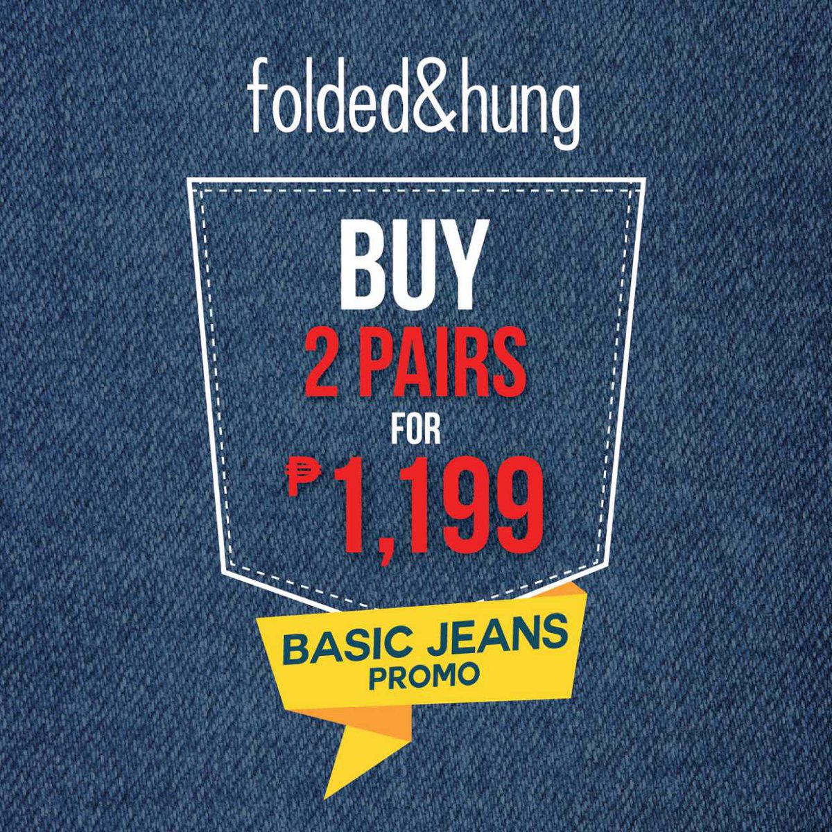 foldedandhungph's tweet photo. Double your denim with @foldedandhungph BASIC JEANS PROMO! 2 basic denim pants for only P1199. Drop by the nearest f&h store to avail this promo until June 30, 2018.
View the latest collection at https://t.co/TxE1RWaqUm
#FHSummer2018 #FHSummerPromo #WeAreFoldedAndHung https://t.co/oeiQMN7mdm