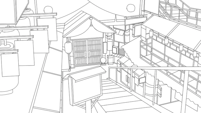 次の線画制作中ですー 