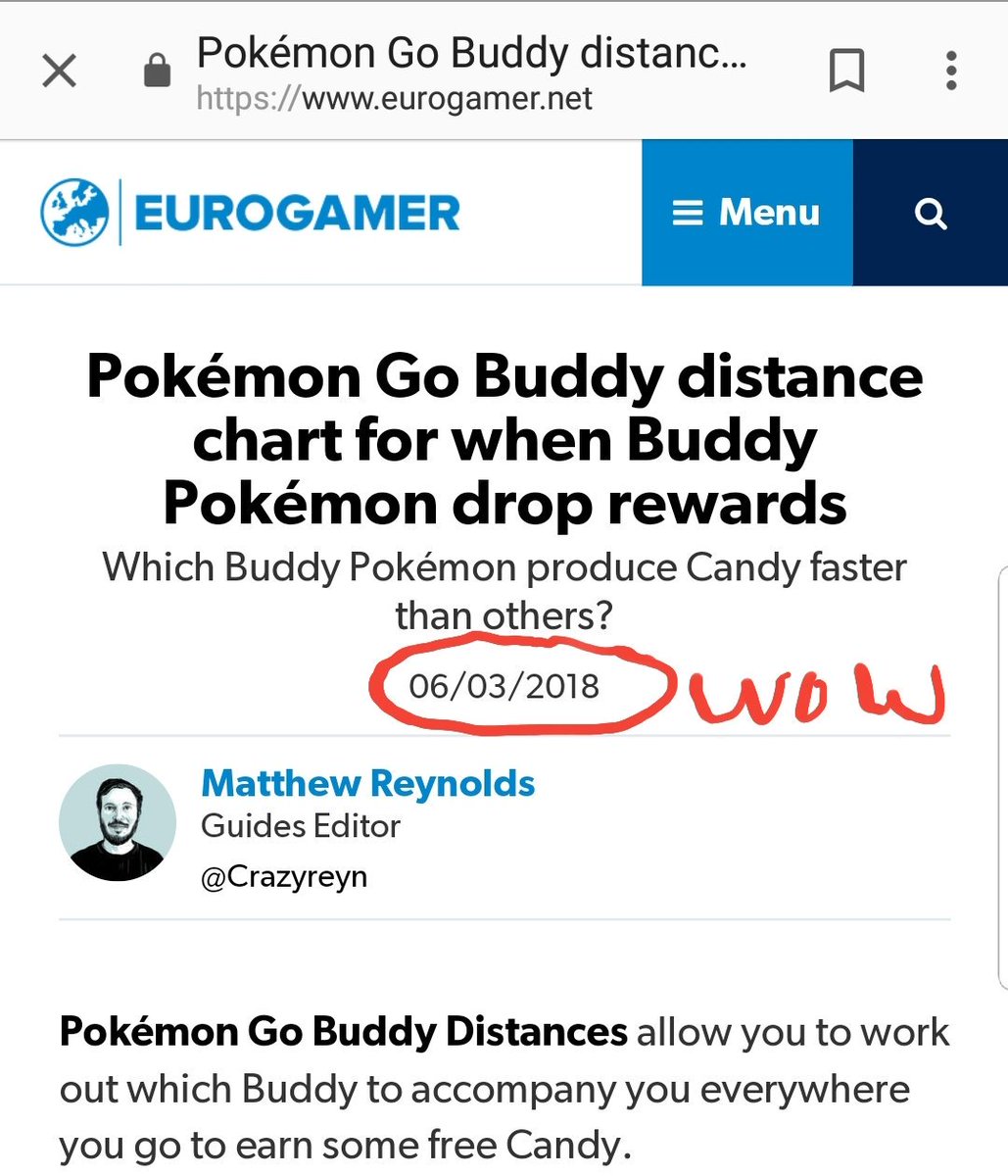 Pokemon Go Buddy Distance Chart