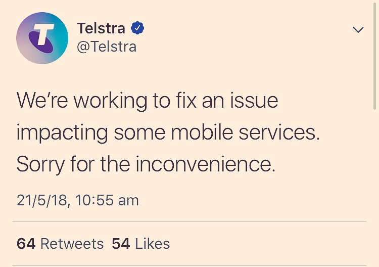 Telstra Outage affecting banking NAB, CBA and Roadside emergency services #telstraoutage