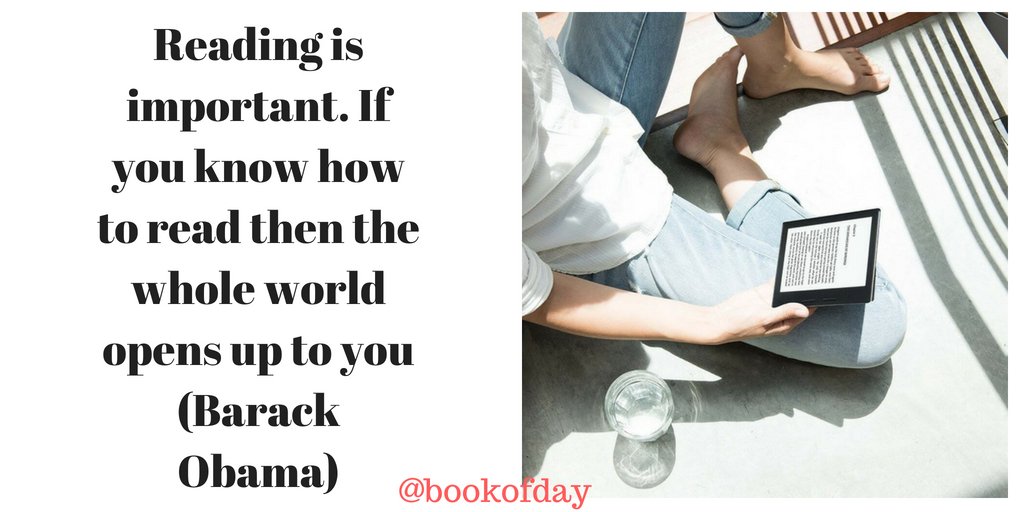 bookofday's tweet photo. Reading is important. If you know how to read then the whole world opens up to you (Barack Obama)
#book #booklovers #bookofday #AmazonKindle #kindlebook https://t.co/G26JZuaJMy