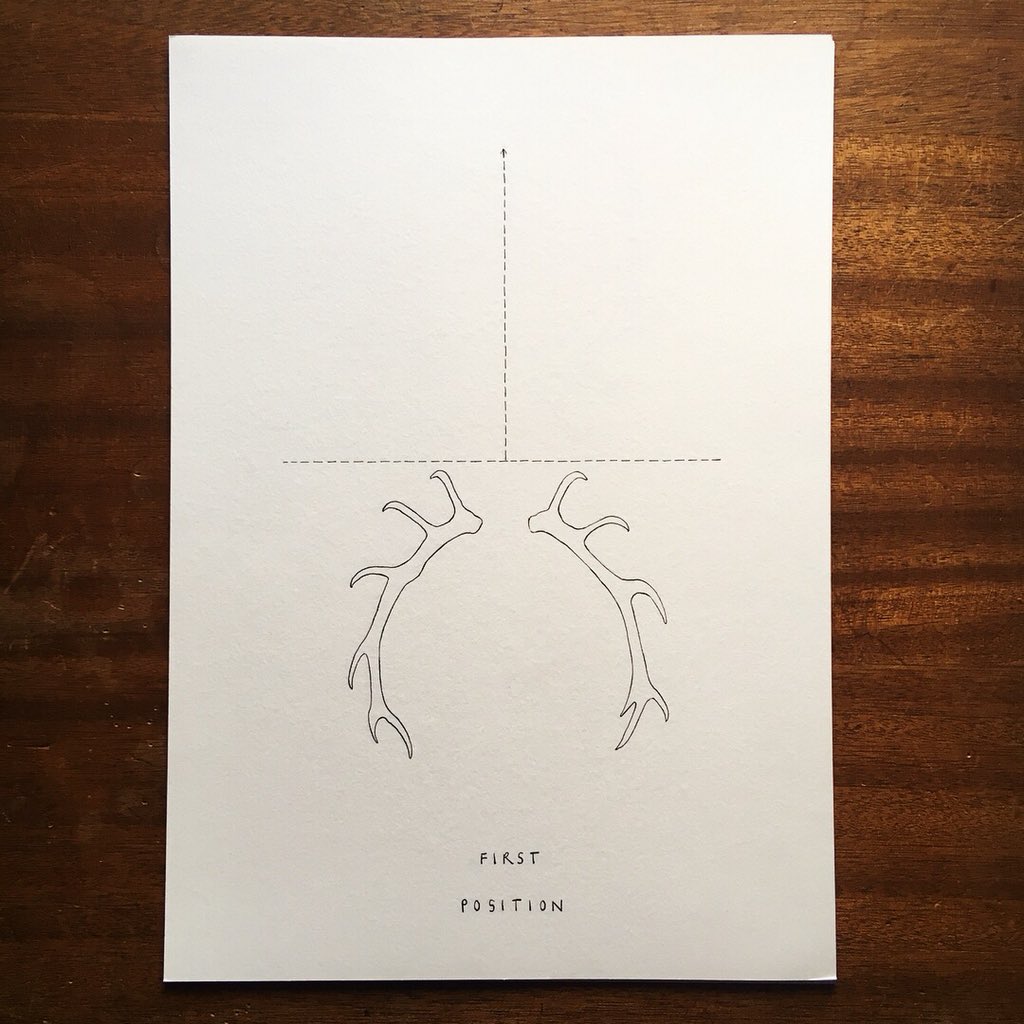 HannaTuulikki's tweet photo. Continuing to experiment with Highland Fling notation: tracing arm positions with red deer antlers... 🦌#deerdancer #performingmasculinity #sketchbookextract https://t.co/8Vu0rXoiaE