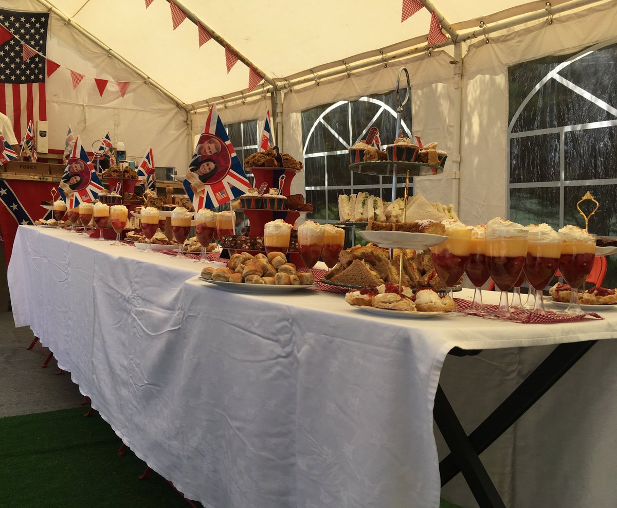 High tea <a href="/WelcombeX/">Welcombe X Caravanning, Camping & Glamping</a> for the #RoyalWeddding #meghanharry #royalwedding2018 #campsite
