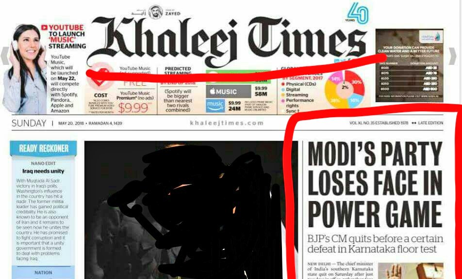 ProfSRK's tweet photo. @BJP4Udupi @mattarhegde @UdayKumarBJP @RaghupathiBhat @YashpalBJP @BJP4UttarKannad @DheerajGbc @GogoiRanju @ajaykumar2697 @Harvansh_Batra @VictoryForNamo @AmitShahKiSena @HarishK04131926 @SeediSeediBaat @sagenaradamuni @DrShobha @AmitShahFanClub @imShefalii @iSanjuktaP @prayag @BillionIndian @VeerLotus @Lotusfeetns @noconversion @LillyMaryPinto @irkjain @narendramodi @sukanyaiyer2 @shitijsrivastav @AmitShahSena @Babble524 @draksbond @DrSarojiniMLC @NazlinShaikh @PathanAsmakhan @kapil9994 @pooja303singh @narendramcdi @narendramodi177 @truevirathindu @rose_k01 @Meenu_71 @AsYouNotWish @AmitShah @Modiarmy @pragnik @TigerNaMo @NamoINDIAPM @Imlacerci This is how international media is looking at India!!! Few of them r jealous on #NarendraModi #Modi ji's popularity. If not why this newspaper publish in Front Page with caption "Modi's Party Loses Face in Power Game"? This is too much, utter nonsense @truevirathindu #ModiFor2019 https://t.co/NKoPes8cds