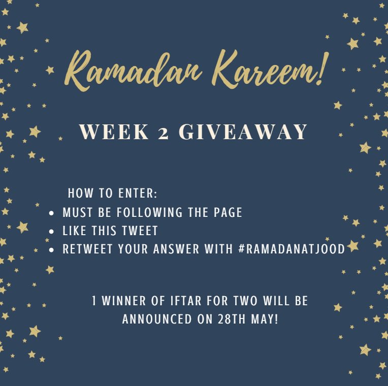 JoodPalace_dxb's tweet photo. WEEK 2: RAMADAN GIVEAWAY-see photo to enter!

How many Ambassador Suites does @JoodPalace_dxb? Check our website.

#Hotel #Dubai #JoodHospitality #DXB #win #ramadan #DubaiGiveaway #RamadanInDubai #DubaiCompetition #dubaigiveaways #uaegiveaway #mydubai #iftar https://t.co/2Ny09pKvf5