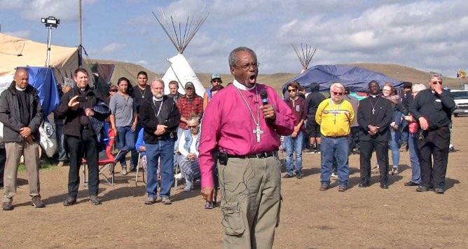 billmckibben's tweet image. I did not know: the preacher who so enlivened the royal wedding had also made the trip to Standing Rock. h/t @RuthHHopkins