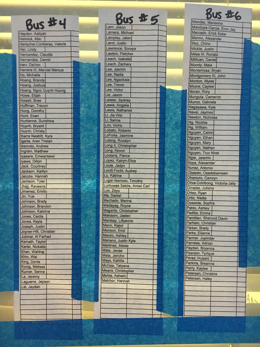 franklinco18's tweet photo. Bus lists for Sunsplash + information sheet! 

Everyone (including those who have no fines/unreturned materials) has to be cleared at Senior Clearance in order to go! https://t.co/WnJIfnvU7i