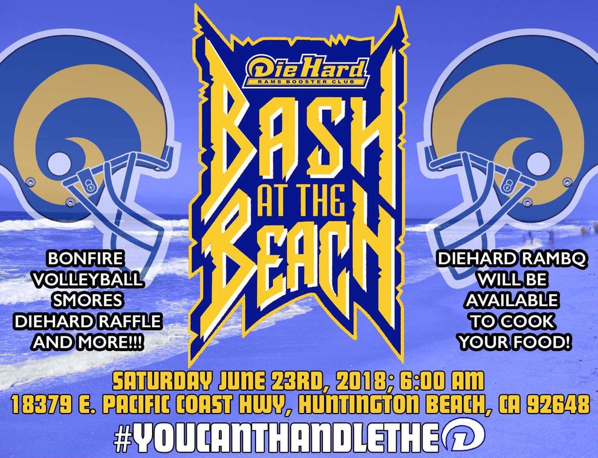 DieHardRamsBC's tweet photo. June 23rd.

DieHard Rams Bash at the Beach.

All day event.

Be there.

#DHRBC #BATB #GoRams #YouCantHandleTheD https://t.co/4kZ2RfBp9G