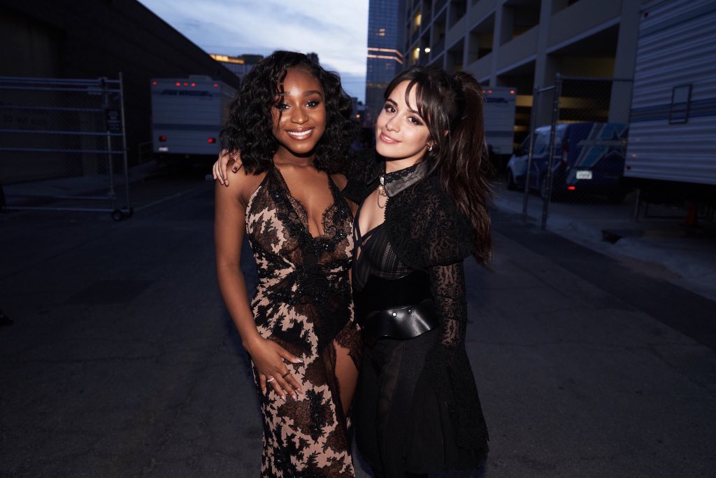 PopCrave's tweet photo. Camila Cabello and Normani reuniting is truly one of the highlights of the #BBMAs. 😭👏 https://t.co/SgsbPAnCxm