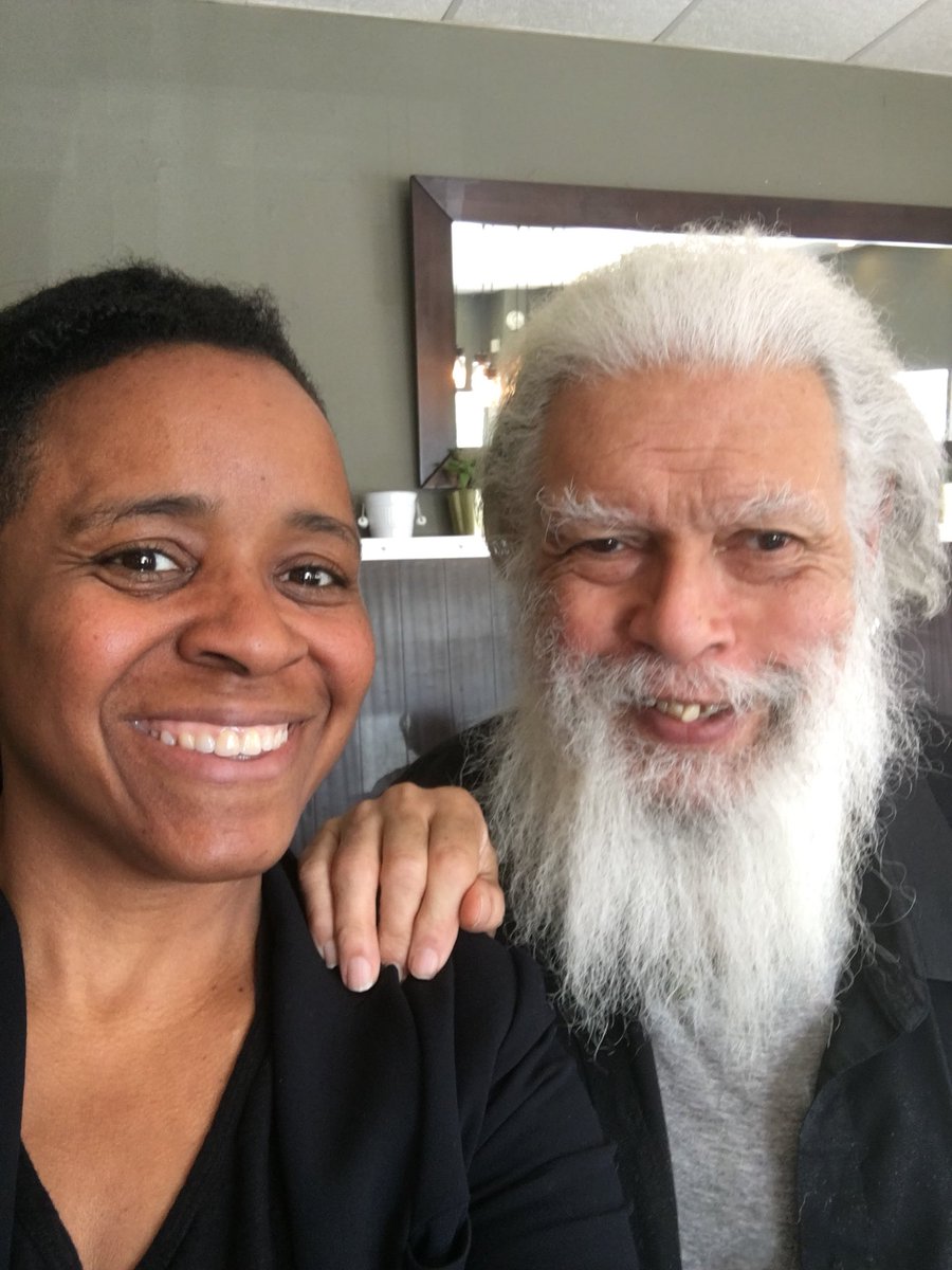 InvUniDoc's tweet photo. I (@maslidukan) had a lovely afternoon chat with the legendary, #SamuelRDelany today! He talked to me about writing, film, history, politics and his family. I introduced him to my warm weather fav, an iced latte with almond milk. :) https://t.co/5YLTZoct2u