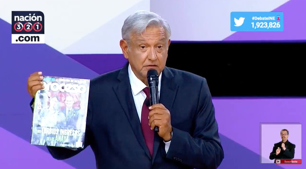 Nacion321's tweet photo. #AHORA | #DebateINE | #AMLO

"Ricky Riquín... el Canallín", le dice AMLO a @RicardoAnayaC 

#EnVivo --> https://t.co/h6qQw0RSTp https://t.co/BnUEhKy2eB