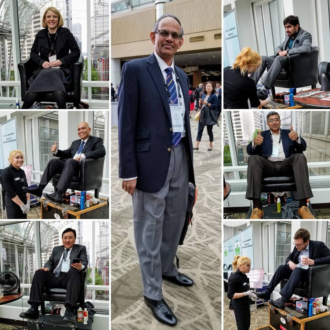 Oldstyleshine's tweet photo. Had a very busy day at @INTA #INTA2018 @VisitSeattle So far 180 people got a shoeshine averaging 15-20 shines am hour. Two more days to go!
#GotEvents #CallForAquote
@SheratonSeattle @motifseattle @columbialights @shinersdoc @MarcStilesPSBJ @MarkWrightKING5 @Seahawks @PSBJ https://t.co/wQHoXbjp6P