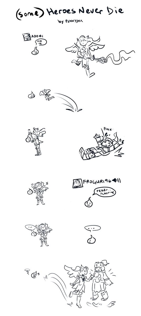 pennydox's tweet photo. I was watching @Geguri2 's stream, and this hilarious shennanigan happened to @SHD_Ado in the middle of their fight XD
#overwatch #mercyproblems https://t.co/YhsZBLNzVu