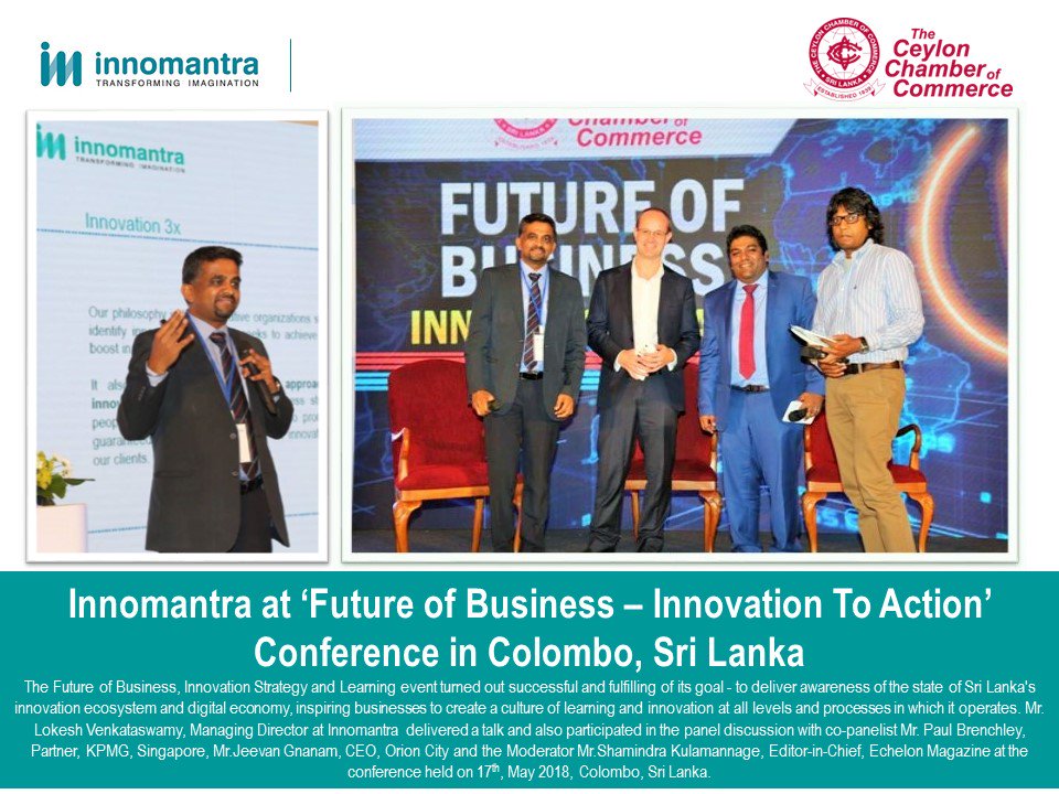 innomantra's tweet photo. #Innomantra at Future of business #Innovation in Action @CeylonChamber #Srilanka. #jumpstartdigital, #discoverdesignthinking, #designthinking, #digitaltransformation, #DigitalEconomy https://t.co/QZLZ3VpSi1