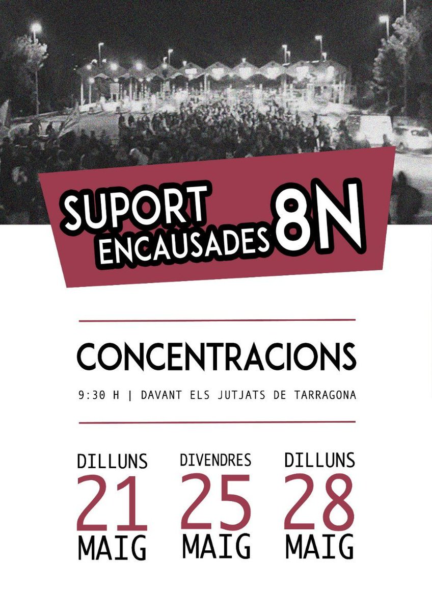 AlertaSolidaria's tweet photo. Avui #Manresa, #Tarragona i #Berga són cites indiscutibles de la solidaritat. Tot el nostre suport amb la @venturosm i amb les #Encausades8N. Avui, com cada dia #DecidimSer lliures https://t.co/dyZPWTkha7