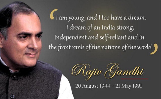 Ajitslive's tweet photo. While paying tributes to d memories of late Rajivji a great visionary leader,on his death anniversary today,let us commit ourselves to ensure that his dream of Modern India comes true https://t.co/EN1wrvmPi8