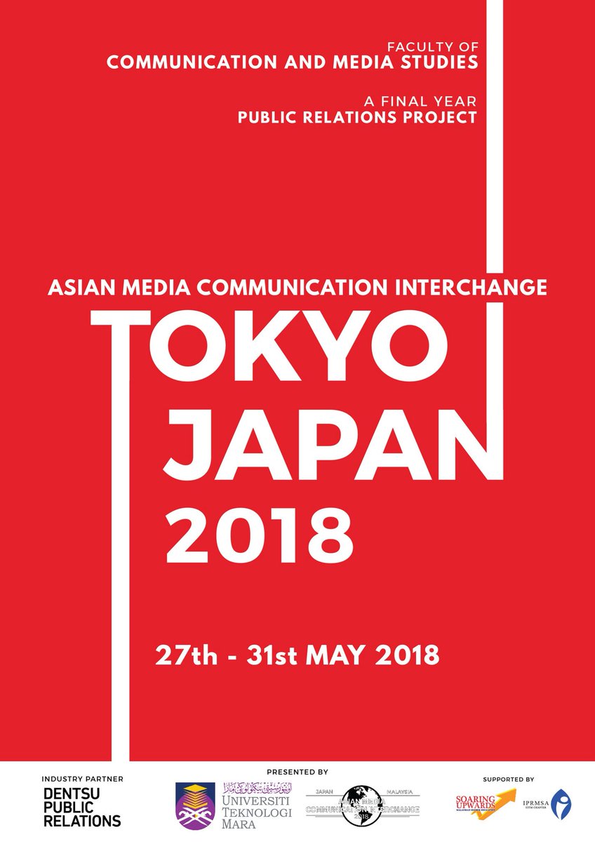 uitmmasscomm72's tweet photo. Asian Media Communication Interchange 2018 (AMCIT 2018) organized by final year Public Relations students from FCMS, UiTM Shah Alam.

Do follow their updates via :

Instagram : @amcit2018
Twitter : @amcit2018

#UiTMMassComm
#PassionatelyDifferent
#SoaringUpwards https://t.co/sbBt9o8lDj