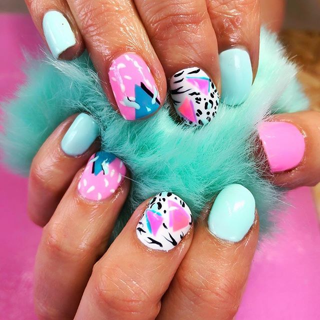 gossipnailbar's tweet image. Hope your Monday is as colourful as these nails!!!! Love these #80snails designs, one of our favs! #freehanddesign #freehandnailartist #thegossipnailbar #bristolnailart #bristolnailbar #nailartbristol #nailsalonbristol #oldmarket #cutemani #uknailtech #uknailart #nailbarbris…